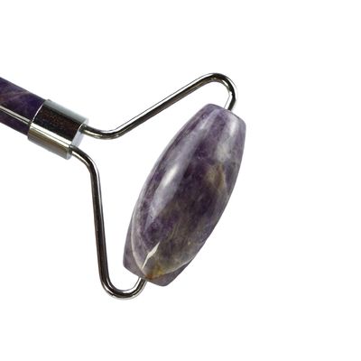 100% Echte Natuurlijke Anti Aging Guasha Massage Custom Amethyst Derma Gezicht Stone Ball Gua Sha Roller Massager met Logo