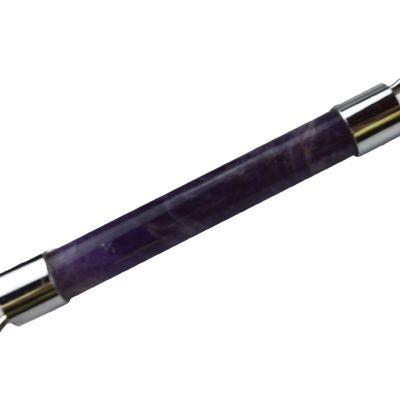 100% Echte Natuurlijke Anti Aging Guasha Massage Custom Amethyst Derma Gezicht Stone Ball Gua Sha Roller Massager met Logo