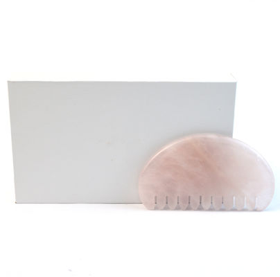 Gezichtsmassage Natural Rose Quartz Jade Haar Kam Gua Sha Tools Jade Scalp Massageur Voor Hoofdmassage Therapie Verlicht Scalp Spanning