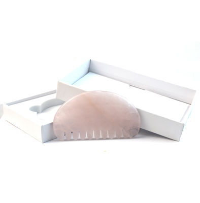 Gezichtsmassage Natural Rose Quartz Jade Haar Kam Gua Sha Tools Jade Scalp Massageur Voor Hoofdmassage Therapie Verlicht Scalp Spanning