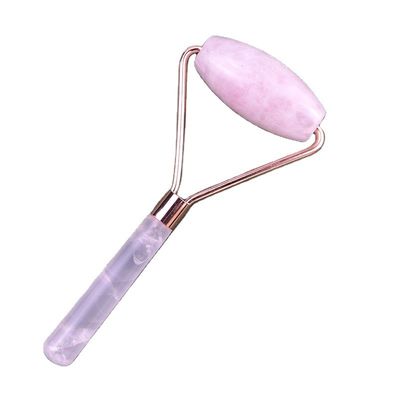 Natural Rose Quartz Face Guasha Massage Roller Gua Sha Jade Roller Voor Gezicht Anti-Aging Therapie Roze kleur Gezichtsmassageur