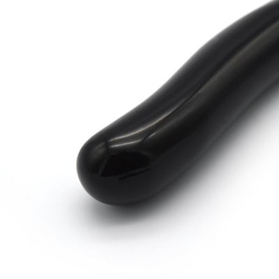 Natuur Edelsteen Yoni Geneesstokken Zwarte Obsidian gebogen massagestok voor vrouwen Crystal Healing
