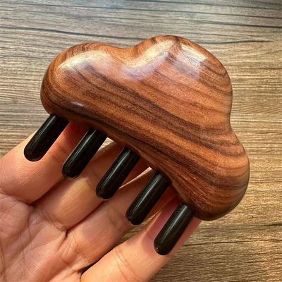 Lichaamsmassage en haargroei Rozenhout Massage Kam voor het hoofd Gua Sha 8.5*7.5*2.3cm