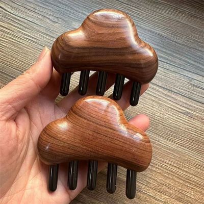 Lichaamsmassage en haargroei Rozenhout Massage Kam voor het hoofd Gua Sha 8.5*7.5*2.3cm