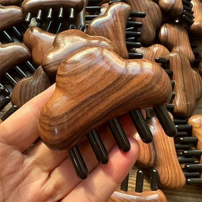 Lichaamsmassage en haargroei Rozenhout Massage Kam voor het hoofd Gua Sha 8.5*7.5*2.3cm