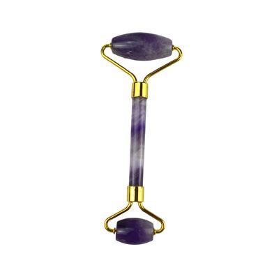 Natuurlijke gesneden gezicht Guasha Massage Amethyst Gezichtsroller Gua Sha voor Gezicht Oog Nek Lichaam Op maat gemaakt Logo beschikbaar