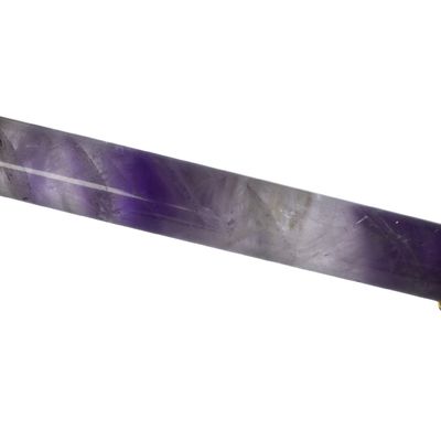 Natuurlijke gesneden gezicht Guasha Massage Amethyst Gezichtsroller Gua Sha voor Gezicht Oog Nek Lichaam Op maat gemaakt Logo beschikbaar