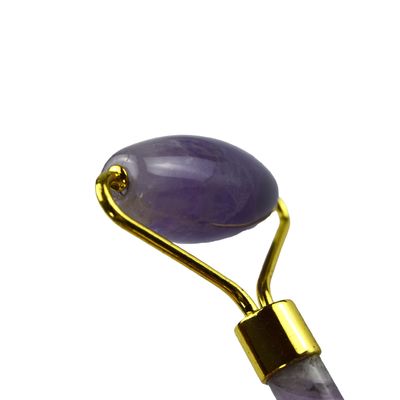 Natuurlijke gesneden gezicht Guasha Massage Amethyst Gezichtsroller Gua Sha voor Gezicht Oog Nek Lichaam Op maat gemaakt Logo beschikbaar
