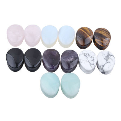 Stone Auricle Ear Expansion Pug Piercing Body Jewelry Natural Crystal Jade Stone Populair OEM ODM Agate Plug Tunnel Jewelry