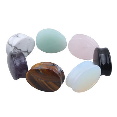Stone Auricle Ear Expansion Pug Piercing Body Jewelry Natural Crystal Jade Stone Populair OEM ODM Agate Plug Tunnel Jewelry