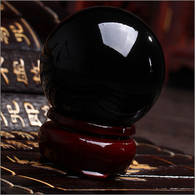 Natuurlijke zwarte Obsidian Sphere Geneessteen met Ball Globe Eigenschappen Grote Kristallen Bol