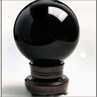 Natuurlijke zwarte Obsidian Sphere Geneessteen met Ball Globe Eigenschappen Grote Kristallen Bol