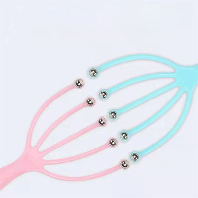 Blauw/roze Vijf klauw hoofdmassageur Stalen bal voor hoofdhuid ontspanning massagetools 100g hoofdpijnverlichting Meridian Dredging Tools