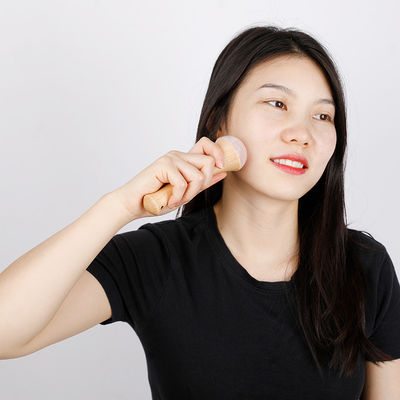 Lichaamsmassageapparaat Houten handvat Rozenkwarts voor Meridian Dredging en Gua Sha Relaxation Massage