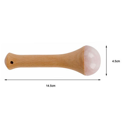 Lichaamsmassageapparaat Houten handvat Rozenkwarts voor Meridian Dredging en Gua Sha Relaxation Massage