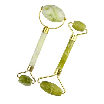 Gezichtsmassager Gezichtsmassage Dubbelkop Natuurlijke Gezichts Beauty Guasha Massage Tool Jade Roller Thin Massager Relaxation Tool