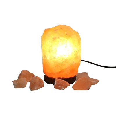 USB aanpasbare solide houtbasis Himalaya zoutlamp met gesneden kristal en kristal gesneden type