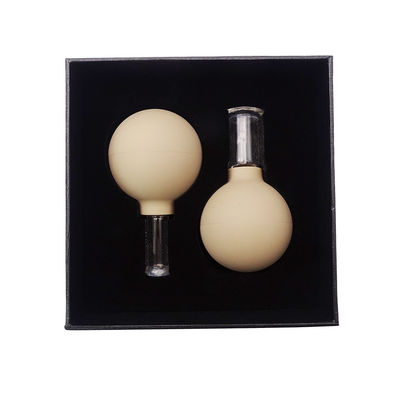 Lichtbruine glazen acupunctuur vacuüm Hijama Smart Facial Cupping Set Rubber Cupping Cupa Thearapy Massager voor het voordeel