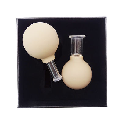 Lichtbruine glazen acupunctuur vacuüm Hijama Smart Facial Cupping Set Rubber Cupping Cupa Thearapy Massager voor het voordeel