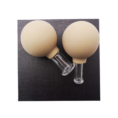 Lichtbruine glazen acupunctuur vacuüm Hijama Smart Facial Cupping Set Rubber Cupping Cupa Thearapy Massager voor het voordeel