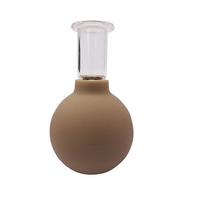 Lichtbruine glazen acupunctuur vacuüm Hijama Smart Facial Cupping Set Rubber Cupping Cupa Thearapy Massager voor het voordeel
