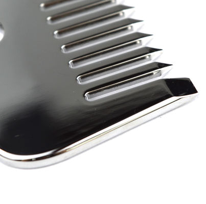 Gepersonaliseerd logo beschikbaar zilver roestvrij staal hoofdhuid massage metaal gua sha kam voor 2024 massager gereedschappen