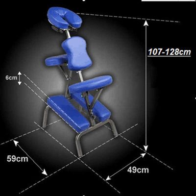 Gepersonaliseerd logo Blauwe Master Massage Professionele Draagbare Massagestoel met functie en handmatige bedrading