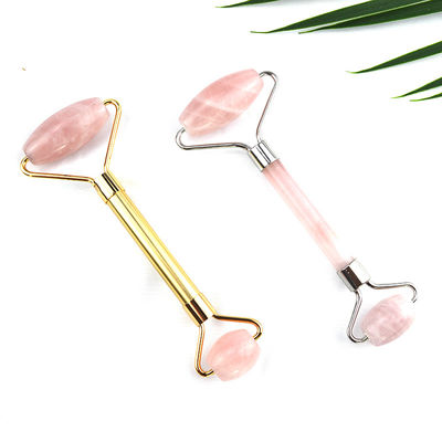 Finish Design Roze Rose Quartz Guasha Gezichtsroller 100% Crystal Gua Sha Massager voor Gezicht Oog Nek Massage Schoonheidstools