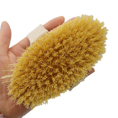 Sisal Bristle Drooglichaamborstel voor het exfoliëren van cellulitis en het masseren van droge huid in houten kleur