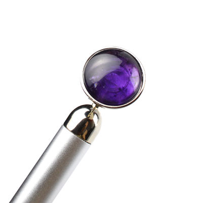 Gepersonaliseerd Logo Natuurlijke Amethyst Acupressure Gua Sha Beauty Stick Massage Therapy Tool voor volledige lichaam ontspannende massage