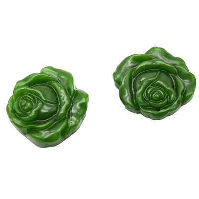Kunst Collectieve Natuurlijke Nefriet Jade Carving Hanger Lucky Charm Rose Flower Design