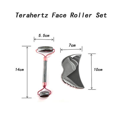 Huidverzorgingsmiddelen Energie Steen Guasha Massager voor Gezicht Ogen Nek Vinger 5,5 * 14 cm Zilveren Terahertz Gezicht Roller Gua Sha Set