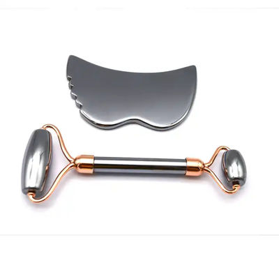 Huidverzorgingsmiddelen Energie Steen Guasha Massager voor Gezicht Ogen Nek Vinger 5,5 * 14 cm Zilveren Terahertz Gezicht Roller Gua Sha Set
