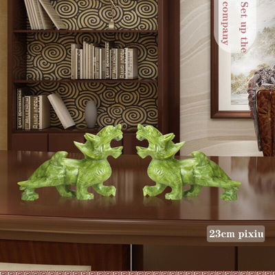 Regionaal kenmerk Paar van natuurlijke jade Pixiu Home Office Feng Shui Jade Carving Craft Jade Ornamenten Feng Shui Pixiu