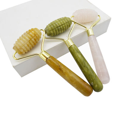 Gezichtmassage met een enkel hoofd met spikes Jade Roller voor anti-aging Face Beauty met 100% natuurlijke Jade Stone en aangepast logo