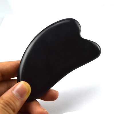 2024 Zwart Bian Steen Hartvorm Gua Sha Massage Tool Beschikbaar Logo Massager voor Spa Ontspannende Meditatie