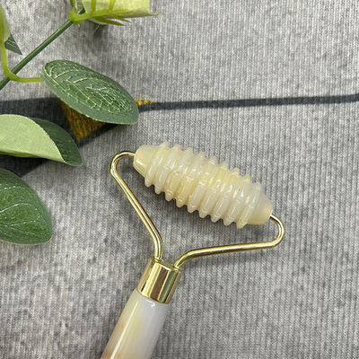 Klantenlogo 100% natuurlijk grijs Agate Roller Jadeite Crystal Beauty Container Massage Stick Gezichtszorgapparatuur