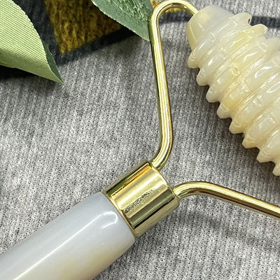 Klantenlogo 100% natuurlijk grijs Agate Roller Jadeite Crystal Beauty Container Massage Stick Gezichtszorgapparatuur