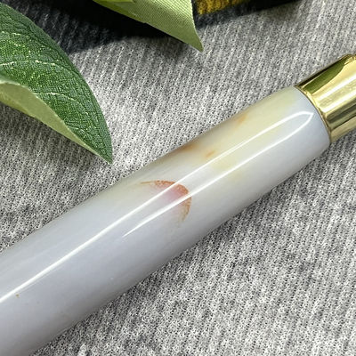Klantenlogo 100% natuurlijk grijs Agate Roller Jadeite Crystal Beauty Container Massage Stick Gezichtszorgapparatuur