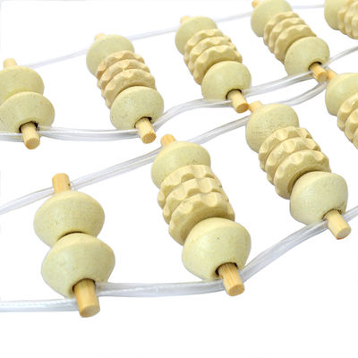 Volledige lichaamspijnverlichting Trigger Point Handgemaakte houten rugmassage Gua Sha Roller Tool met houten massageroller en touw