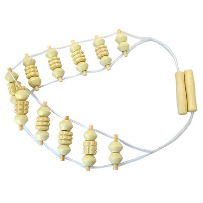 Volledige lichaamspijnverlichting Trigger Point Handgemaakte houten rugmassage Gua Sha Roller Tool met houten massageroller en touw