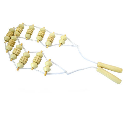 Volledige lichaamspijnverlichting Trigger Point Handgemaakte houten rugmassage Gua Sha Roller Tool met houten massageroller en touw