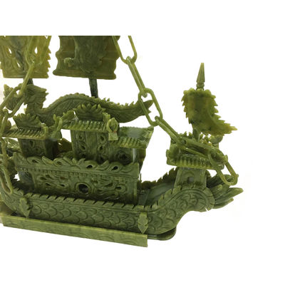 27cm natuurlijke Chinese Jade Dragon Boat Craft Voor decoratie OEM ODM Acceptatie