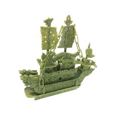 27cm natuurlijke Chinese Jade Dragon Boat Craft Voor decoratie OEM ODM Acceptatie