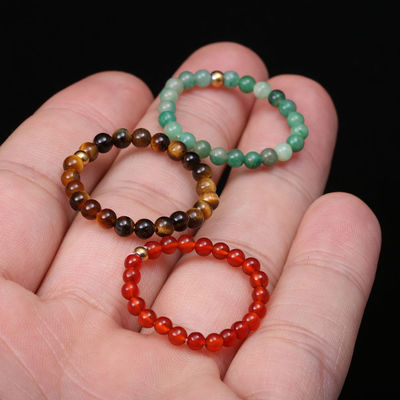 Andere natuurlijke energie kristalsteen 3mm mini kralen ringen voor vrouw chakra healing handgemaakte boheemse sieraden trouwring cadeau