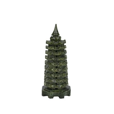 Uitstekende Sculptuur Natuurlijke saffier Jade Wenchang Toren voor Feng Shui Decoratie Modus ABK-13