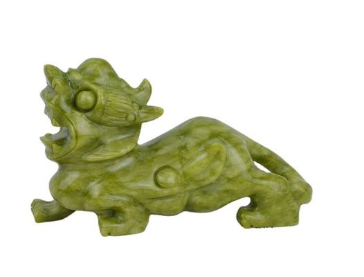 Groene ambachten Feng Shui Huisdecoraties Natuurlijke jade Gepolijste Pixiu ornamenten Paar van 2 met en Printmethode Andere