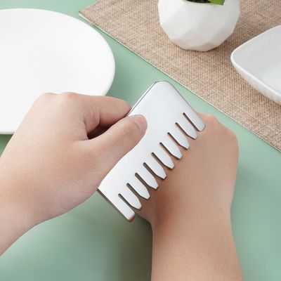 Roestvrij staal Gua Sha Scalp Massage Kam Guasha Stone Head Massager Hair Health Care Beauty Salon met aangepast logo