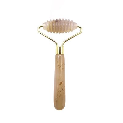 Massagehamer Grijzige Agate Spiked Jade Roller voor natuurlijke anti-aging gezichtsmassage Therapie Oogtas Anti-aging massagetools