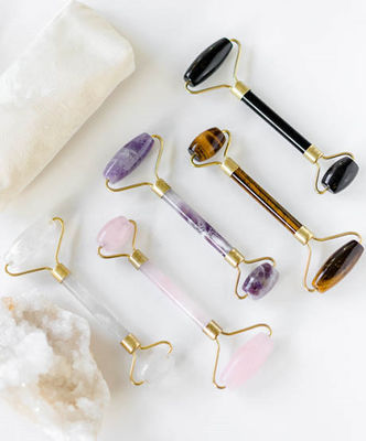 Gua Sha Roller Amethyst Gezichtsrollers Jade Guasha Roller Voor Schoonheid Gezichtsmassage